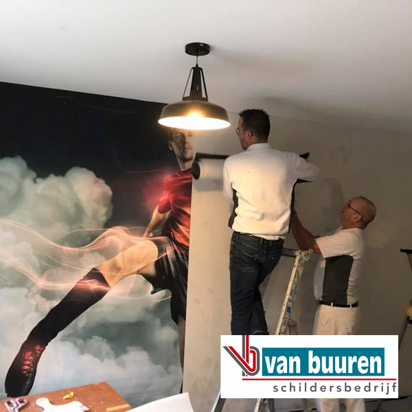Van Buuren tienerkamer glasvlies fotobehang met voetballer