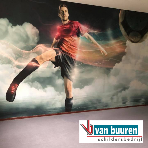Van Buuren tienerkamer glasvlies fotobehang met voetballer